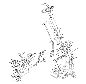 Steering Column And Pedal Controls Diagram and Parts List for RZT-S42ZERO (17AVCEDS710-17WVCEDS710)(2013) Cub Cadet Lawn Tractor